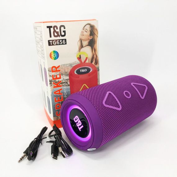 Bluetooth колонка портативна TG656 FM-радіо. TV-228 Колір: фіолетовий | Зображення 2