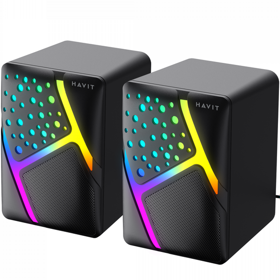 Акустична система HAVIT HV-SK763 USB 6W з підсвіткою RGB Black | Зображення 2