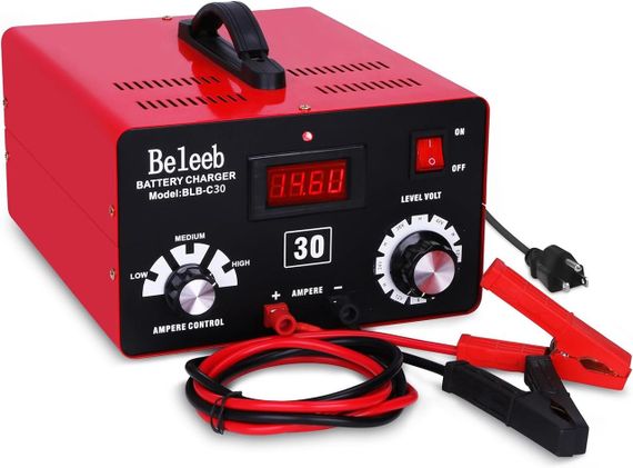 Регульований зарядний пристрій Beleeb 12–72 В з LCD-дисплеєм, імпульсною зарядкою та функцією відновлення