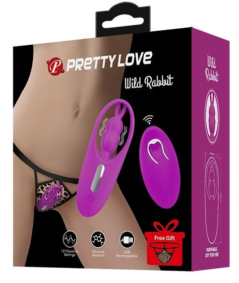 Вибро-стимулятор зайчик с пультом ДУ Pretty Love - Wild Rabbit, BW-022071ZW Sex Aura | Зображення 8
