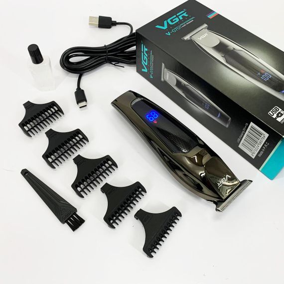 Машинка для стрижки волосся VGR V-070 Тример акумуляторний з USB та індикатором зарядки | Зображення 2