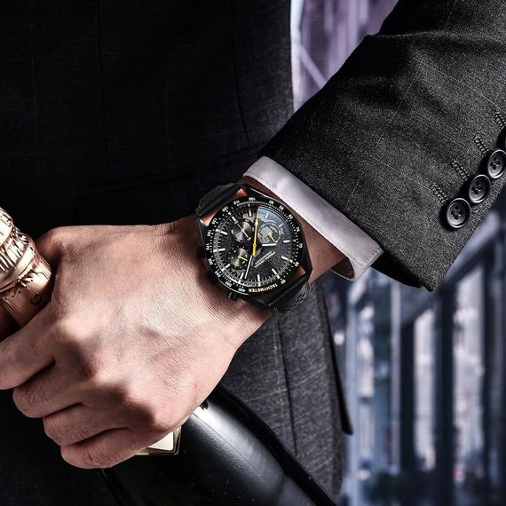 Годинник P2agani Design PD-1779 Black-Yellow | Зображення 2