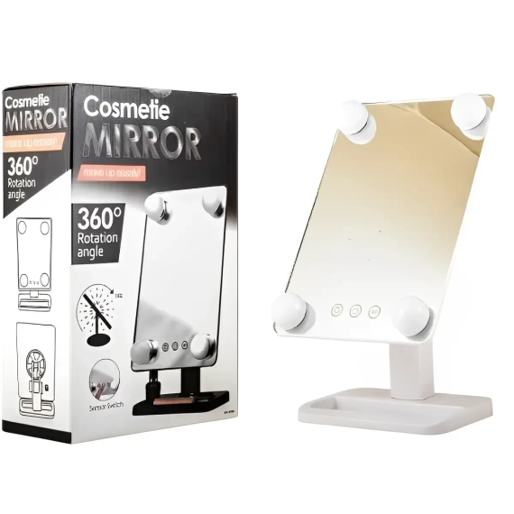 УЦЕНКА! Компактное зеркало с подсветкой для макияжа MCH Cosmetie Mirror 360 (плохая коробка) | Зображення 4