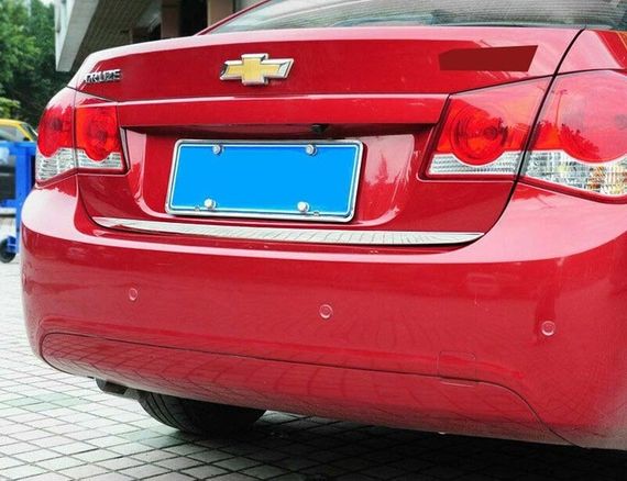 Накладка на кромка багажника (нерж.) Sedan, OmsaLine - Італійська нержавейка для Chevrolet Cruze 2009-2015 рр | Зображення 1