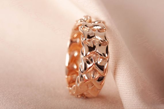 Кольцо из красного золота с фианитами 16 | Зображення 6