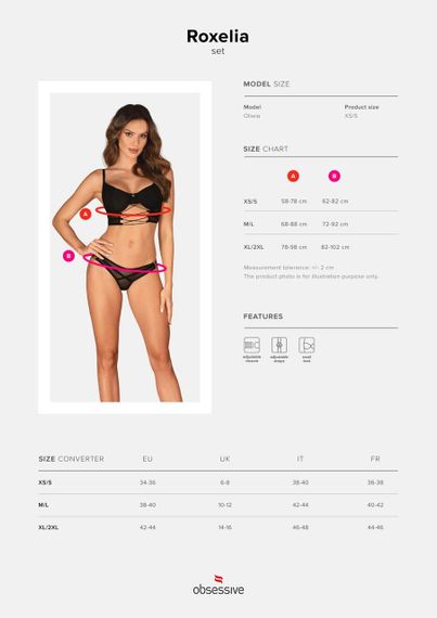 Комплект Obsessive Roxelia 2-pcs set XL/2XL sexstyle | Зображення 4