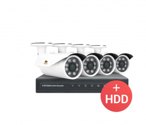 Комплект IP видеонаблюдения Partizan PRO IP-15 4xCAM  1xNVR  HDD