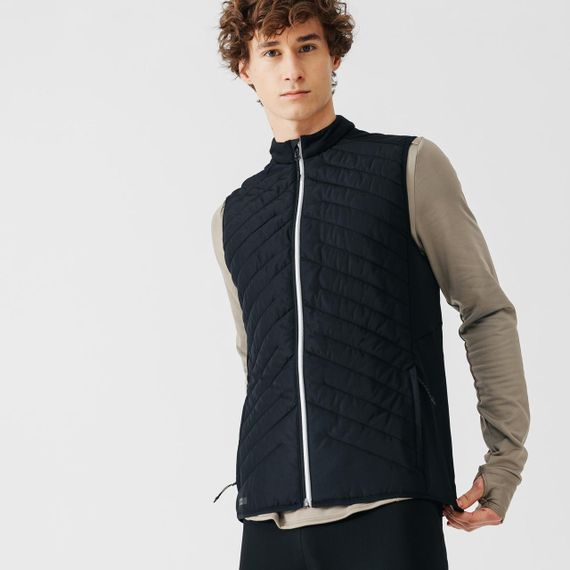Чоловіча жилетка Run Warm+ для бігу - Чорна - 2XL