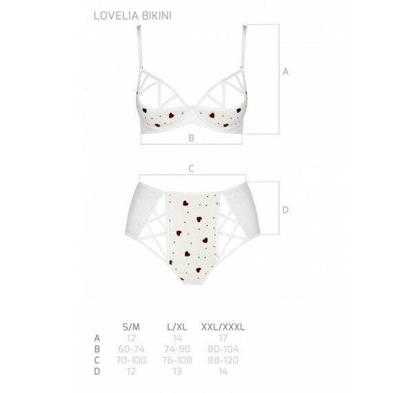 Еротичний комплект з малюнком Passion LOVELIA BIKINI XXL/XXXL, white | Зображення 4