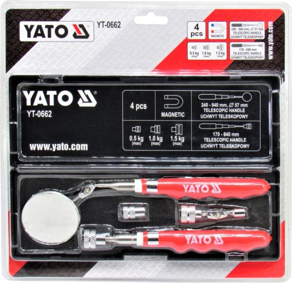 Набір перевірочний оглядовий дзеркало тримач магніт телескоп YATO YT-0662 | Зображення 7