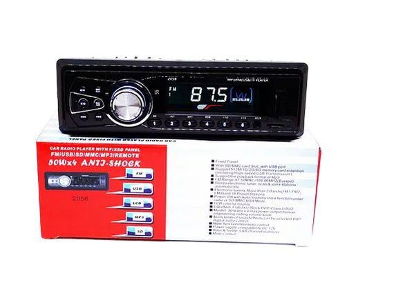 Автомагнитола 1DIN 2058 1DIN 2 RCA выхода USB 2.0 порт microSD слот черный (1DIN 2058_460) | Зображення 1