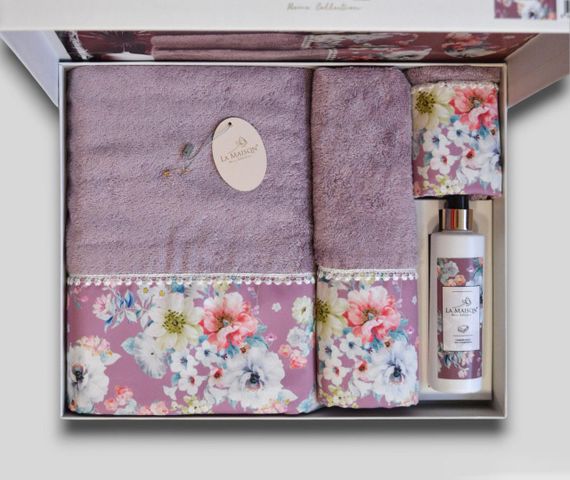 Подарунковий набір бамбукових рушників La Maison, 3 шт. з ароматом Yomy | Зображення 3