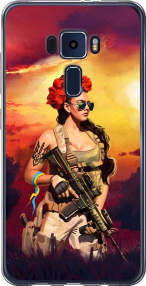 Чехол на Asus Zenfone 3 ZE520KL Украинка с оружием "5316u-449-17620"