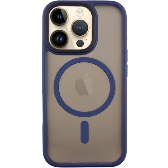 TPU+PC чохол Metal Buttons with MagSafe для Apple iPhone 16 Pro (6.3") Синій