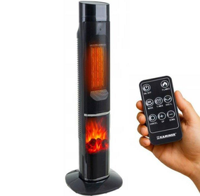 Колонний тепловентилятор Teesa 2000W з імітацією каміна