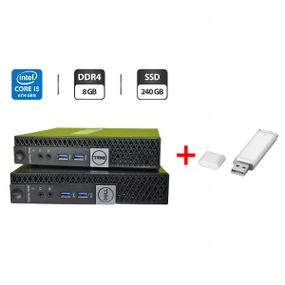 Неттоп Dell OptiPlex 3046 Micro USFF / Intel Core i5-6500T (4 ядра по 2.5 - 3.1 GHz) / 8 GB DDR4 / 240 GB SSD / Intel HD Graphics 530 / Блок живлення / Windows 11 Pro б/в + Подарунок Флеш пам'ять USB 32 GB