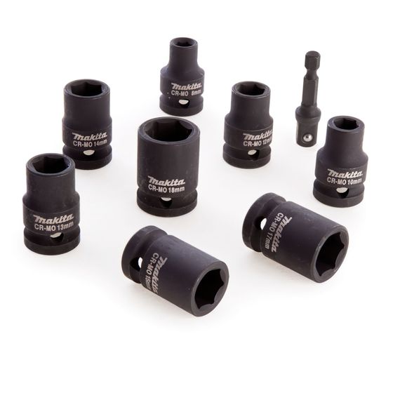 Набор головок ударных 3/8" с адаптером 1/4" Makita B-54651 | Зображення 2
