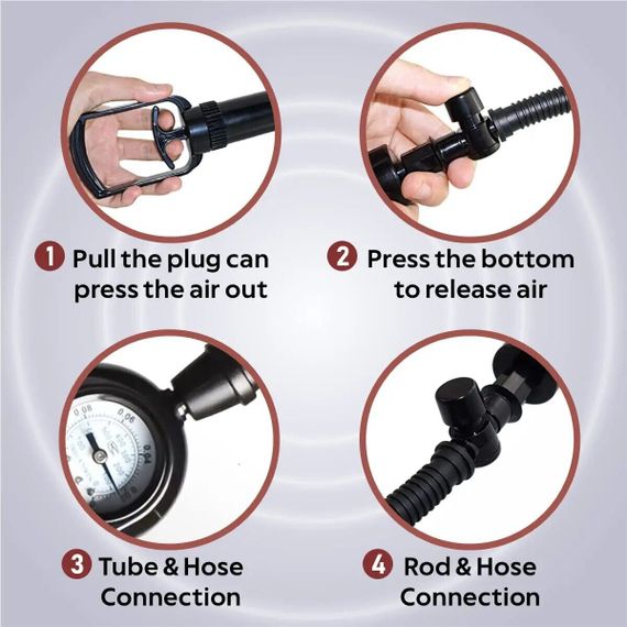 Вакуумна помпа Men Powerup зі стрілковим манометром і ручним насосом | Зображення 2