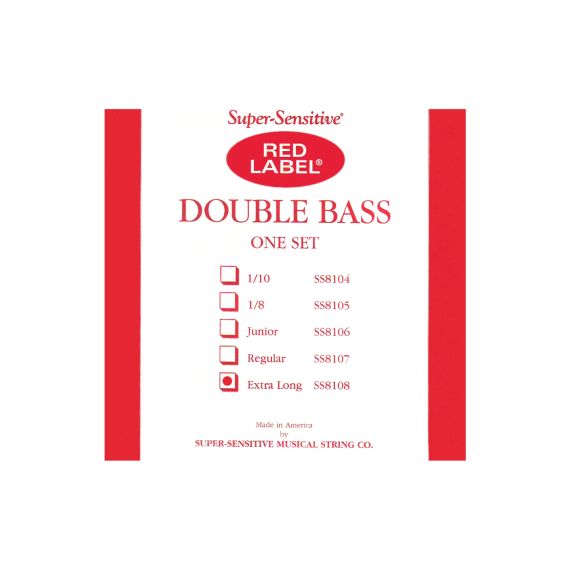 Струны для контрабаса Super-Sensitive Red Label SS8108 (Extra Long)
