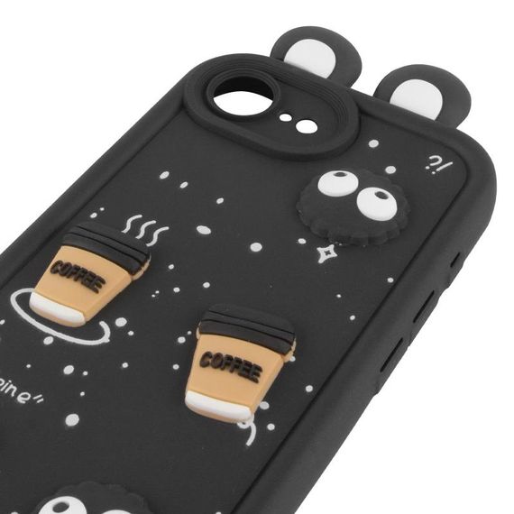 Чехол TPU Toys Case with Ears для Apple iPhone 16e (6.1") Black | Зображення 3