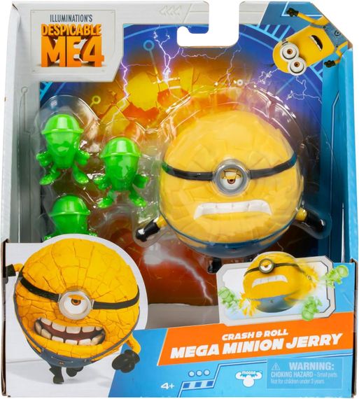 Игровая фигурка Мега миньона Джерри из Гадкий я 4 Оригинал Minions Despicable Me 4 Crash & Roll Mega Jerry