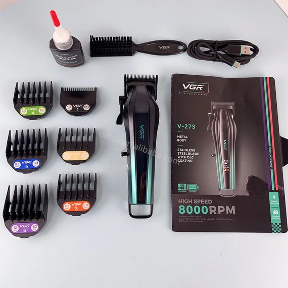 Бездротова машинка для стрижки з тихим двигуном XPRO V-273 Green (46078-V-273 Green_1246) | Зображення 4