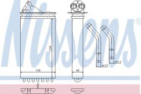 Радіатор пічки OPEL OMEGA B (94-) 2.0-3.0 (вир-во Nissens) NISSENS 72655 на OPEL OMEGA B (25_, 26_, 27_)