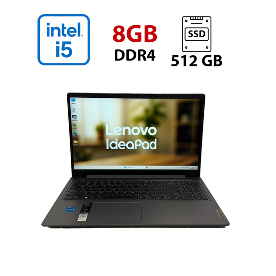 Ультрабук Б-класс Lenovo IdeaPad 3 15IAU7 / 15.6" (1920x1080) IPS / Intel Core i5-1235U (10 (12) ядер по 3.3 - 4.4 GHz) / 8 GB DDR4 / 512 GB SSD / Intel Iris Xe Graphics / WebCam / HDMI б/у