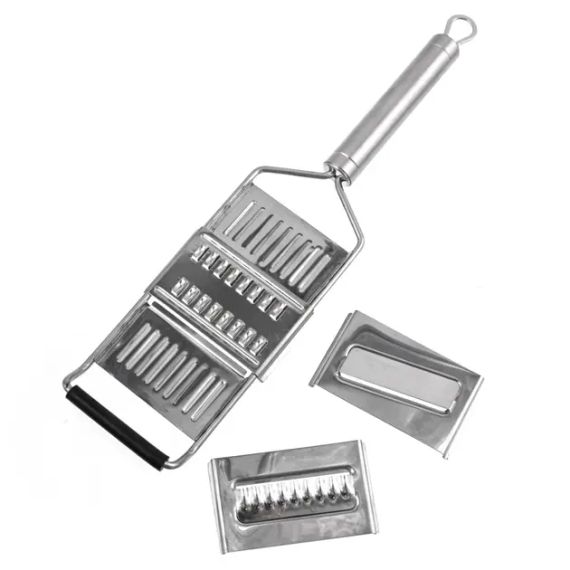 Терка металлическая с ручкой 3 насадки 30*7,5см | Зображення 3