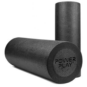 Масажний ролик (роллер) гладкий PowerPlay 4021 Fitness Roller Чорний (60x15см.)