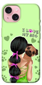 Чохол з картинкою Love my dog для Apple iPhone 15 (6.1")
