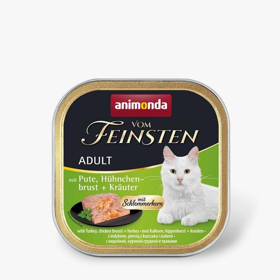 Корм корм Animonda Vom Feinsten Adult Turkey, Chicken breast and Herbs вологий з індичкою, куриною грудкою і травами для дорослих котів 100 гр