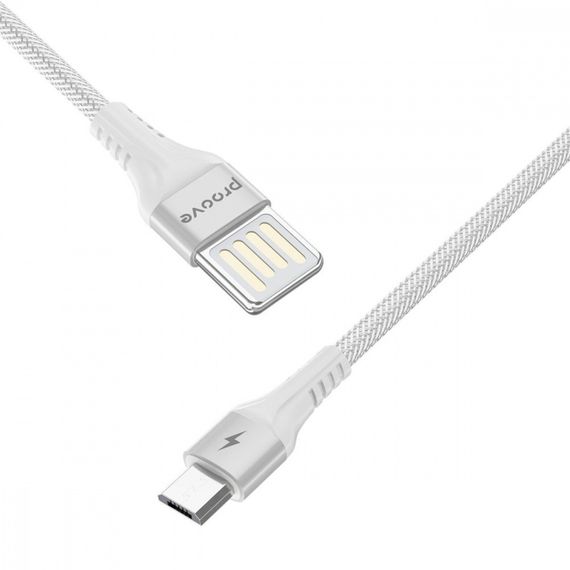 Кабель Proove Double Way Weft Micro USB 2.4A (1m) white | Зображення 3