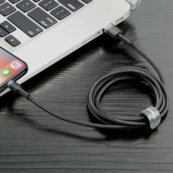 Кабель Baseus Cafule Cable USB For Lightning 2.4A 1m Gray+Black | Зображення 5