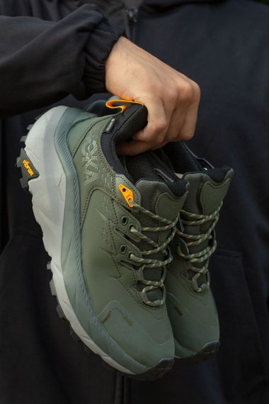 Кросівки демісезонні шкіряні Hoka GTX колір олива | Зображення 6