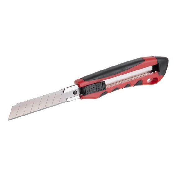 Ніж з відламним лезом 18 мм, протиковзний корпус, подрібнювач INTERTOOL HT-0506 | Зображення 1