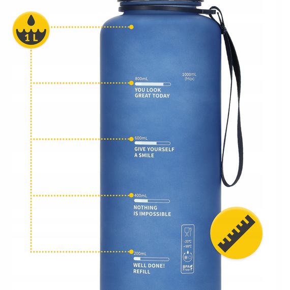 Пляшка для води спортивна 4FIZJO 1000 мл Blue (P-5905973403771) | Зображення 9