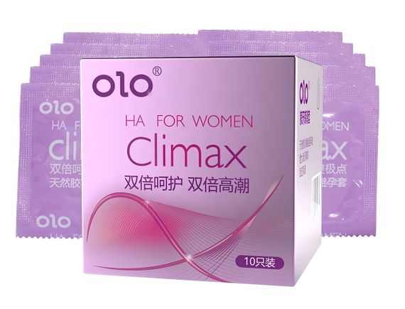 Латексні тонкі текстуровані презервативи  з ароматом ванілі OLO - HA FOR WOMEN Climax, 10 шт sexstyle