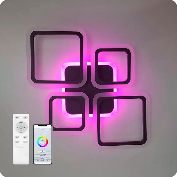 Люстра світлодіодна 517 Xlight RGB з пультом 90Вт Чорний (02033) | Зображення 4