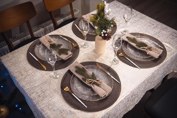 Скатертина Ardesto Shine 140х180см, 100% поліестер, золотистий (ART08SG) | Зображення 3