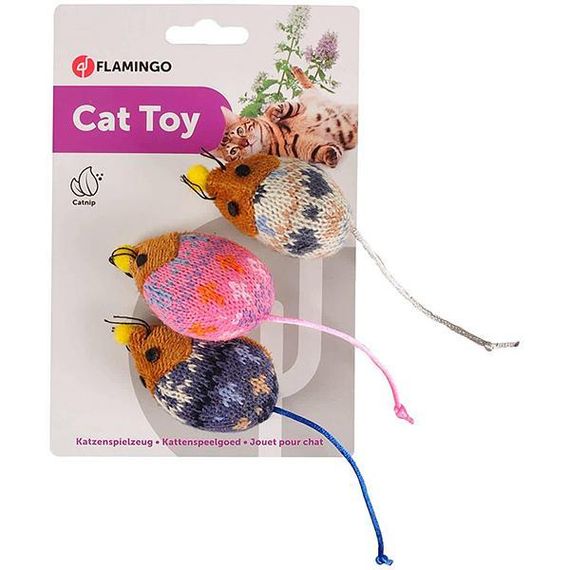 Flamingo Mohaire Mouse фламинго шерстяная мышь игрушка с кошачьей мятой для котов