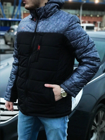 Куртка Найк асфальт серо-черный XL XXL