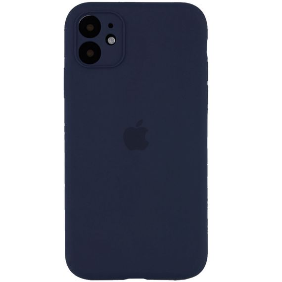 Чехол Silicone Case Full Camera Protective (AA) для Apple iPhone 12 (6.1") Темно-синий / Midnight blue