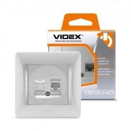 BINERA срібний шовк Розетка внутрішня 1-а CAT6 комп'ютерна Videx