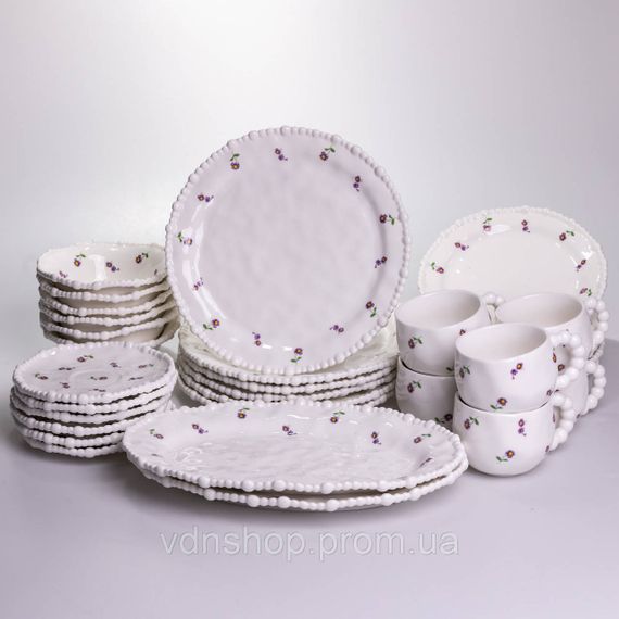 Столовий набір посуду тарілок і чашок 32 предмети на 6 персон Pearl порцеляновий YY78-4A | Зображення 6