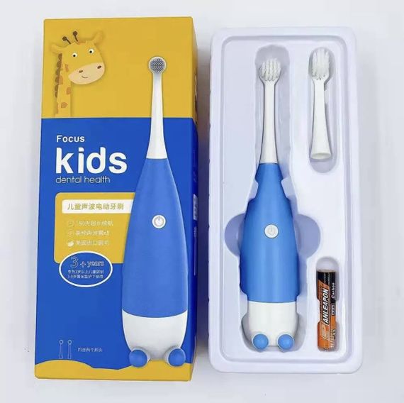 Дитяча електрична зубна щітка Пінгвінчик Focus Kids. Синя | Зображення 1
