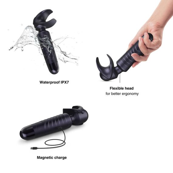 Мастурбатор-вібромасажер Manwan MAN.WAND EVO Black Plum, чудово для пар, вібромінет Sex Aura | Зображення 2