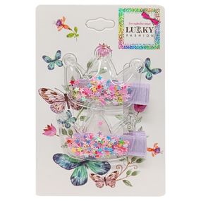 Зажим детский для волос "Корона" T18456, 2 штуки