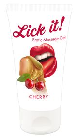 2в1 лубрикант та масажна олія - Lick It! Cherry, 50 мл