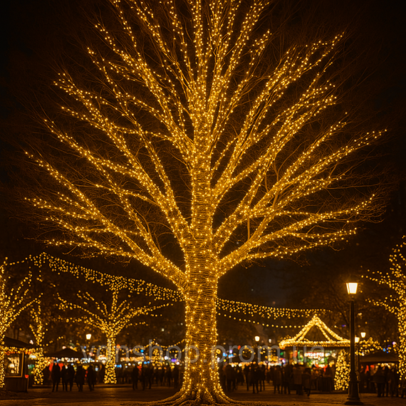 Гирлянда Рождественская фея уличная 100 м 1000 LED белый провод Желтый CF1000L100MWY | Зображення 6